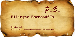 Pilinger Barnabás névjegykártya